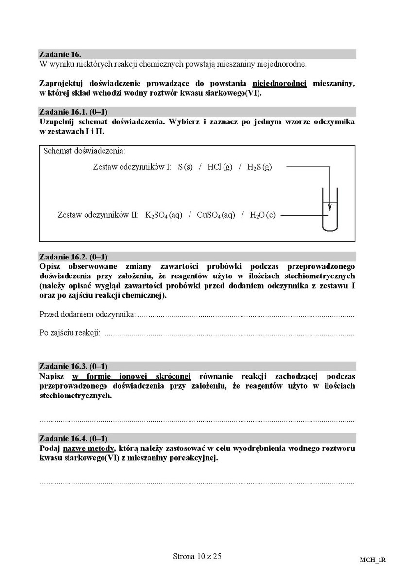 Matura 2016: CHEMIA rozszerzona [ODPOWIEDZI, ARKUSZ CKE]