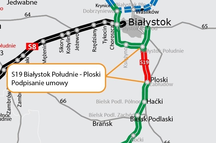 S19. Drogowcy podpisali pierwszą umowę na budowę drogi Via Carpatia w województwie podlaskim. To odcinek Białystok Południe - Ploski 
