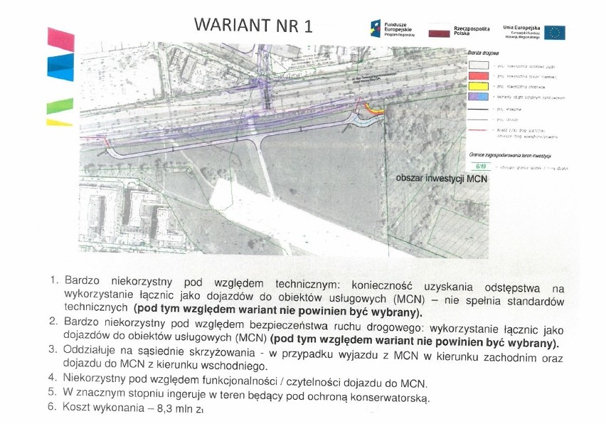 Różne warianty drogowe do Cogiteonu