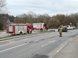 Wypadek na ul. Potokowej w Gdańsku 15.02.2020. Samochód osobowy wjechał w latarnię [zdjęcia]