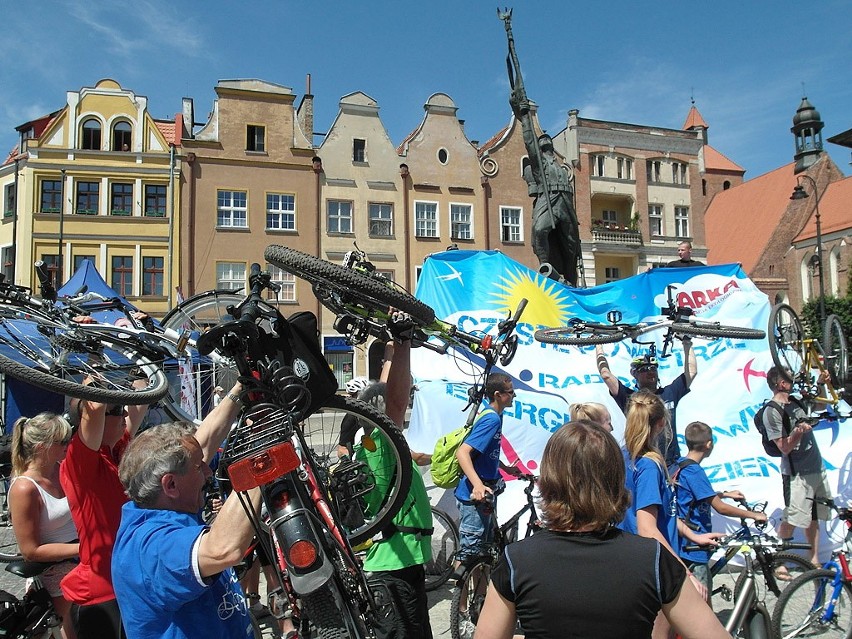 Happening rowerowy na grudziądzkim rynku