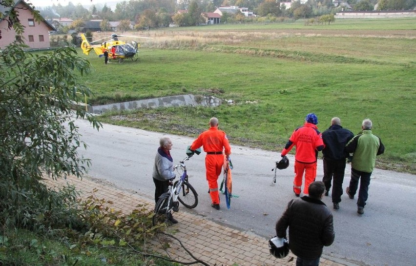 Wypadek motolotniarza w Masłowie