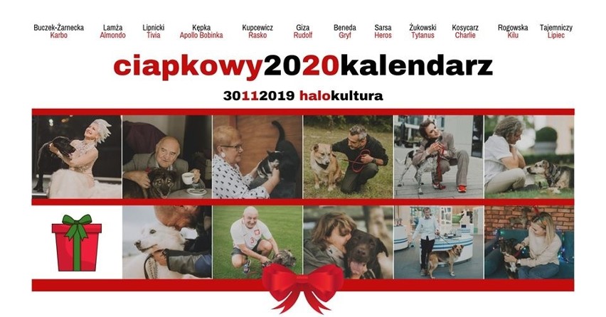 Kalendarz charytatywny dla Ciapkowa na 2020 rok. A w nim 12 pomorskich osobistości z rezydentami schroniska