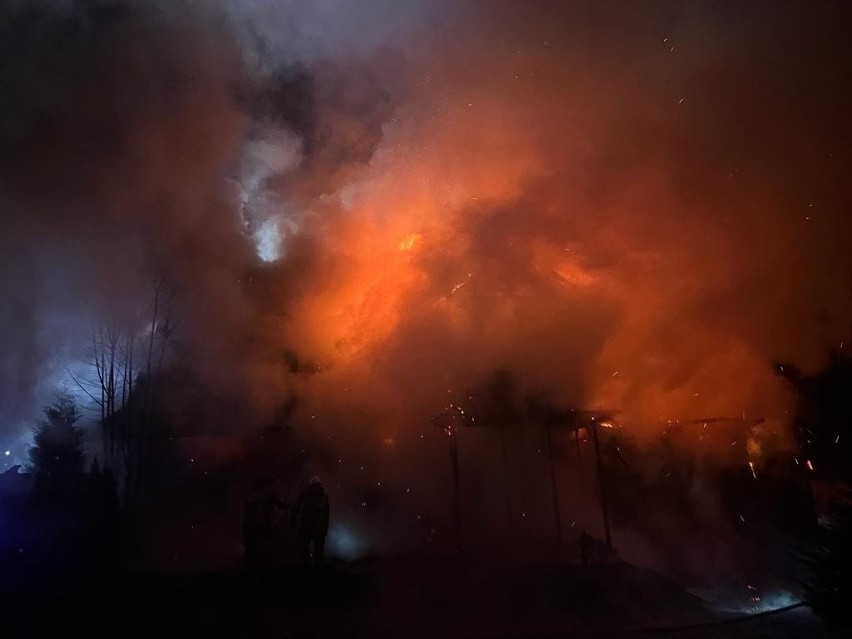 Pożar w Sierockiem na Podhalu