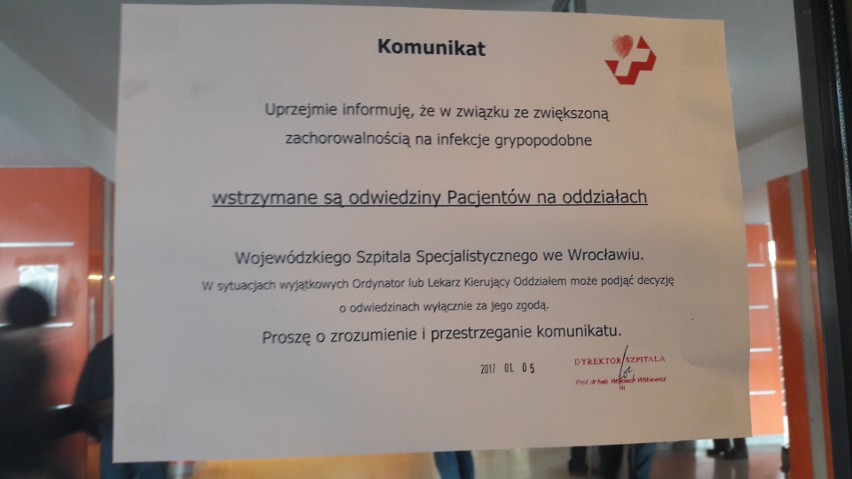 Zakaz odwiedzin w szpitalu przy ul. Kamieńskiego. Z powodu grypy. A najgorsze dopiero przed nami