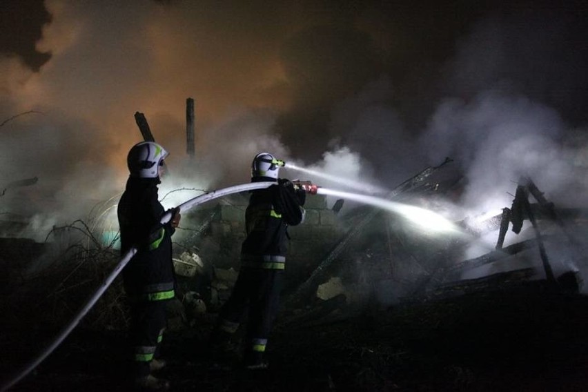 Nocny pożar w Lisewie Malborskim