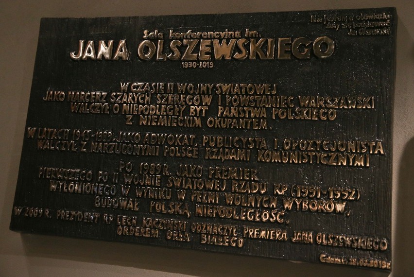 Jan Olszewski patronem sali w Muzeum II Wojny Światowej w Gdańsku