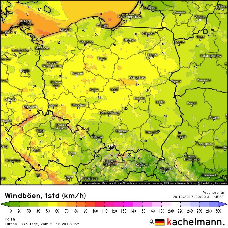 Orkan Grzegorz. Jak przejdzie przez Polskę? [MAPY, PROGNOZA]