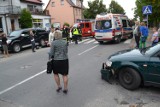 Zderzenie motocykla z autem osobowym w Miastku. Kierowca jednośladu w szpitalu [ZDJĘCIA]