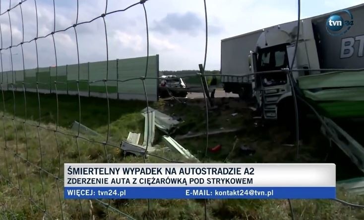 Tragiczny wypadek na autostradzie A2 pod Łodzią