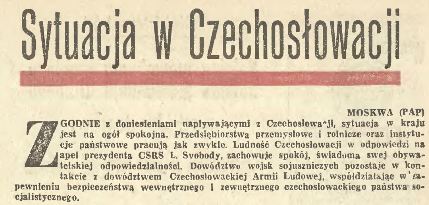 50 rocznica inwazji na Czechosłowację. Jak komunistyczna prasa PRL opisywała interwencję wojsk Układu Warszawskiego??