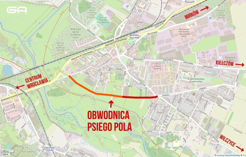 Obwodnica Psiego Pola ma połączyć ulicę Bolesława...