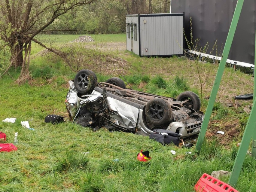 Wypadek na zakopiance w Głogoczowie, niedziela 30.04