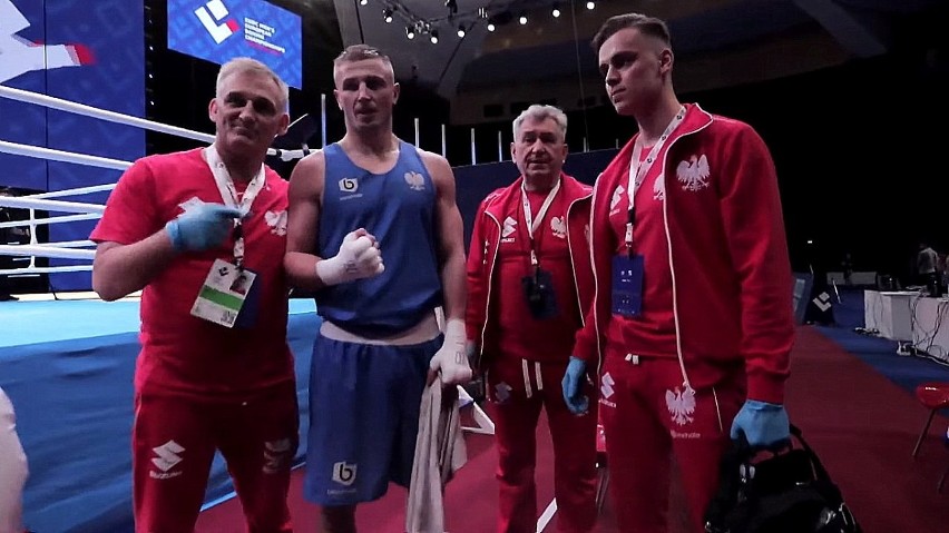 Tomasz Niedźwiecki z klubu RUSHH Kielce w ćwierćfinale mistrzostw Europy w boksie w Erywaniu