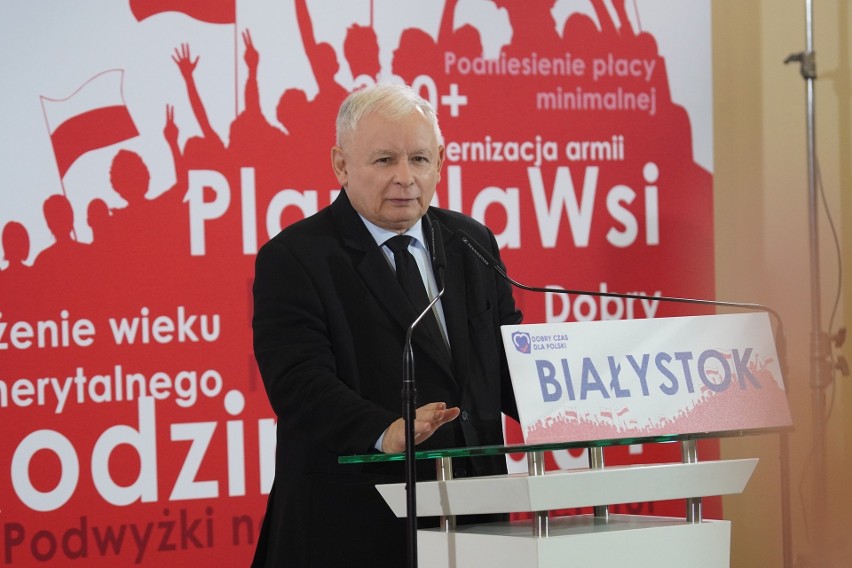 Jarosław Kaczyński w Białymstoku. Prezes PiS przyjechał na regionalną konwencję partii [ZDJĘCIA]