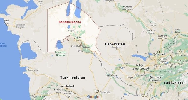 Mapa Republiki Karakałpackiej