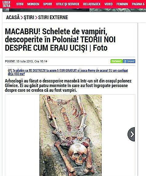 W Rumunii informowano o wampirach z zazdrością