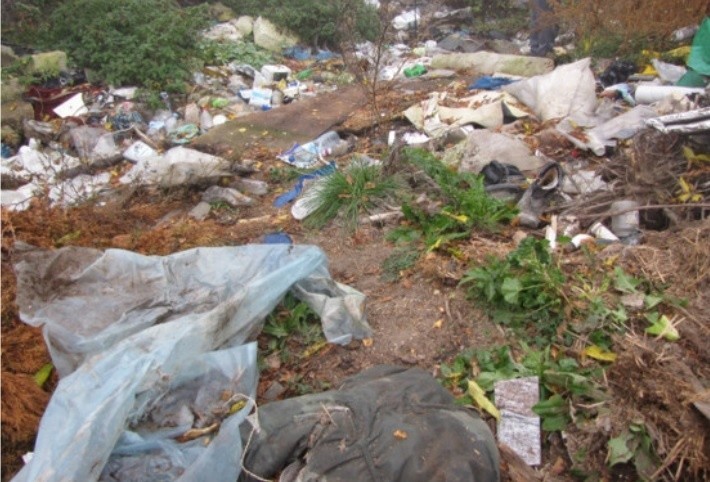 Dzikie wysypisko śmieci w miejscowości Sędowice