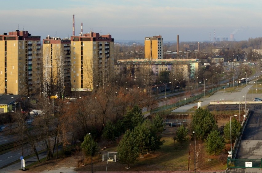 Widok z wieży szybu Anna dawnej KWK Sosnowiec