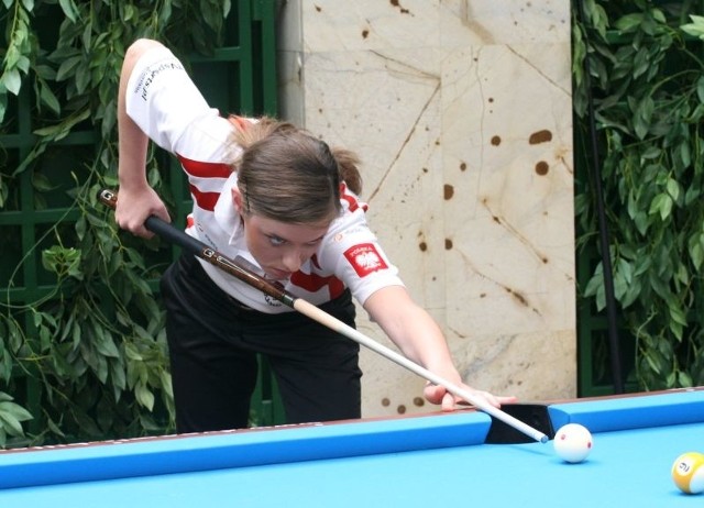 Nie udało się bilardzistom Nosanu Kielce (na zdjęciu Katarzyna Wesołowska) wywalczyć złotego medalu w drużynowych mistrzostwach Polski.