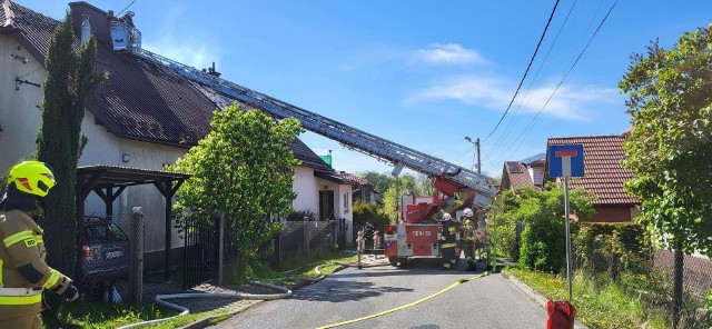 Pożar domów w Wieliczce