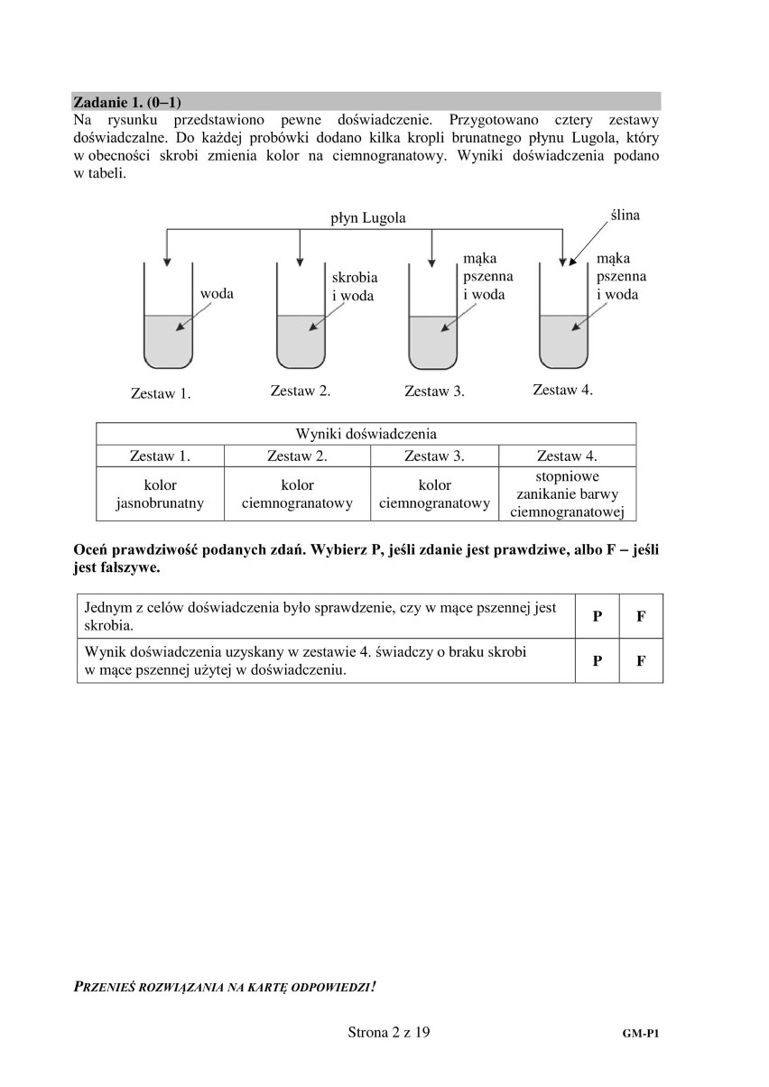 Egzamin gimnazjalny 2019 PRZYRODA. Odpowiedzi i arkusz pytań CKE - część matematyczno-przyrodnicza w serwisie EDUKACJA. Co było? ZADANIA