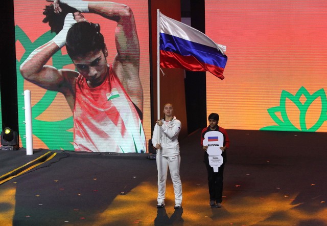 Reprezentacja Rosji wyszła z flagą narodową na otwarcie mistrzostw świata w amatorskim boksie kobiet w New Dehli