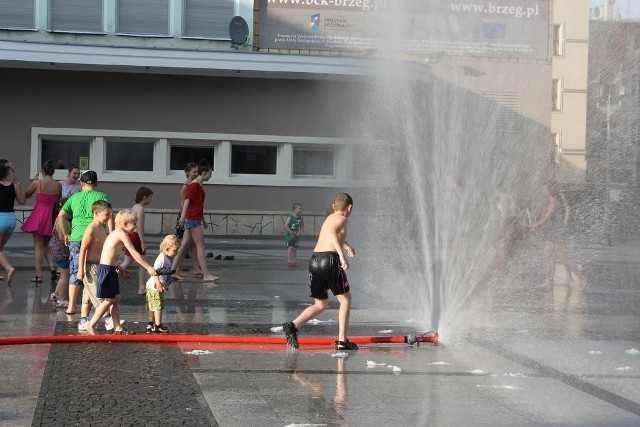 Wąż udostępnili strażacy, hydrant i wodę - miejskie wodociągi.