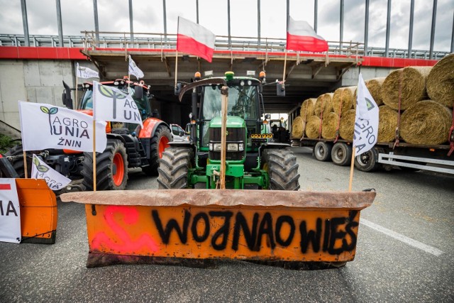 Protest rolników 24 sierpnia 2021 w Kołaczkowie (Kujawsko-Pomorskie)