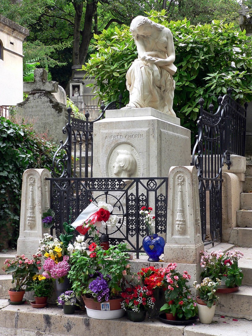 Fryderyk Chopin, kompozytor. Cmentarz Pere Lachaise w Paryżu
