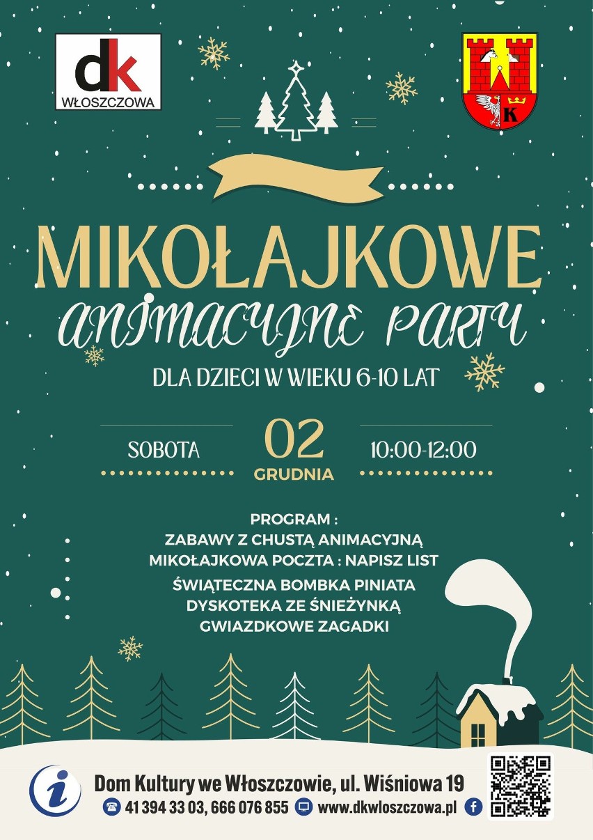 Mikołajkowe animacyjne party i Planszówki w Domu Kultury we Włoszczowie - w sobotę, 2 grudnia