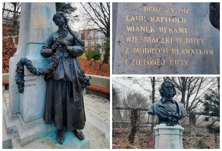 Pomnik Adama Mickiewicza w Krynicy już po renowacji. To...