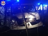 Wypadek ukraińskiego busa w Stężycy. Pięć osób rannych