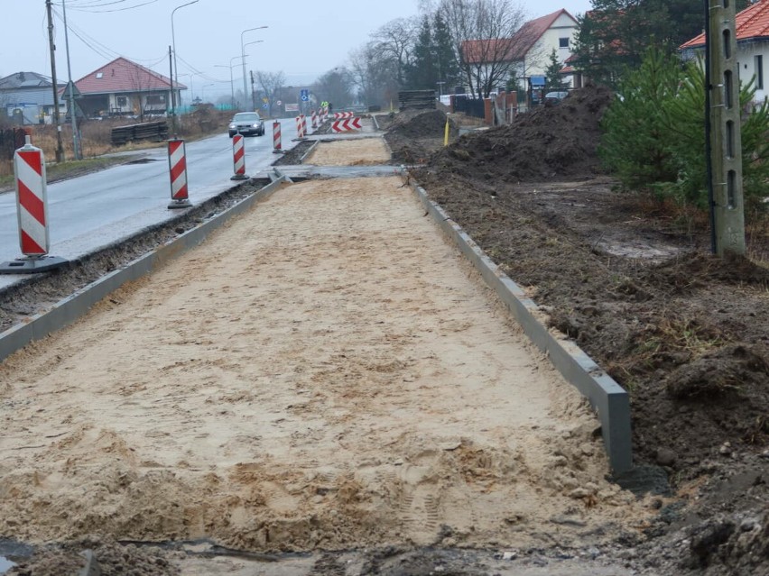 Tak w lutym postępowały prace przy budowie trasy.
