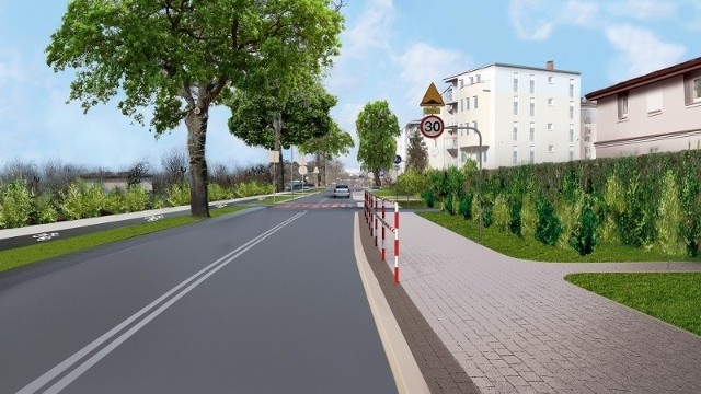 Tak ma wyglądać ulica Nowa Milczańska. Między jezdnią a domami powstaną ekrany, może też zostać zasadzona zieleń.