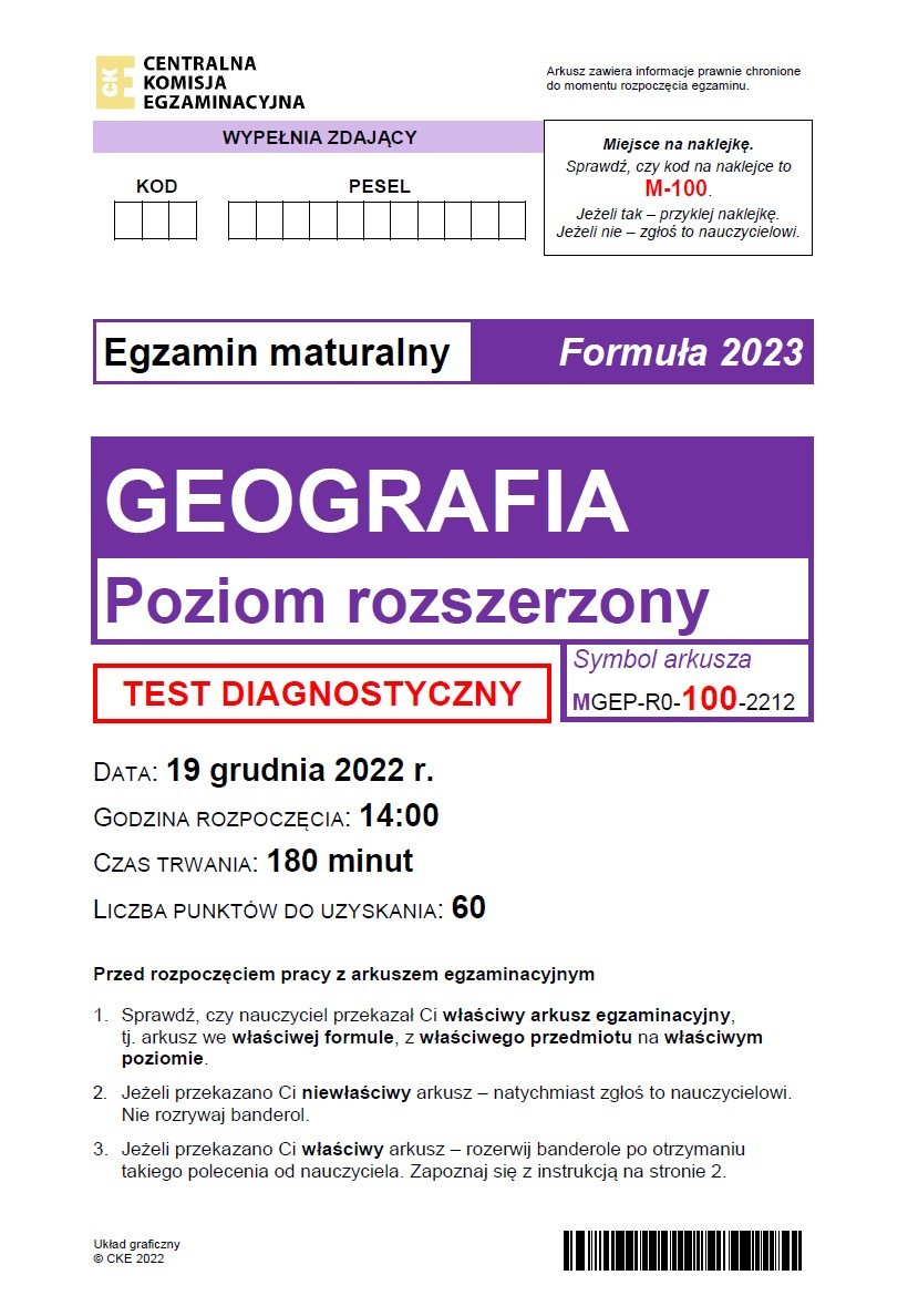 Matura z geografii na poziomie rozszerzonym - formuła 2023