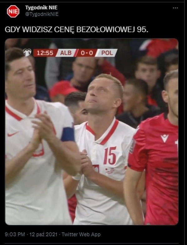 Memy po meczu Albania - Polska. Zobaczcie pomysłowość internautów. Gdy żona pyta o wynik? A butelki lecą na głowę GALERIA