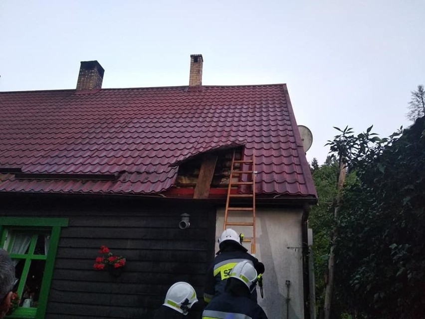 Pożar w miejscowości Stołpie w gm. Polanów