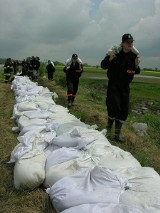 Powódź w powiecie brzeskim. Ludzie ratują wały w Lipkach, Szydłowicach i Błotach