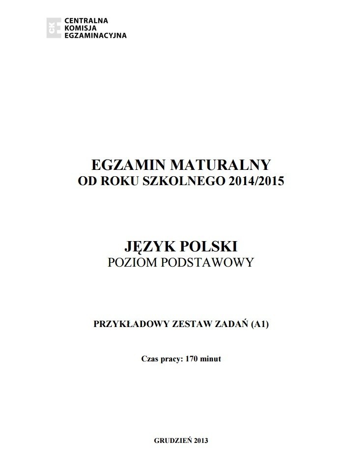 Przykładowe arkusze egzaminacyjne z języka polskiego.