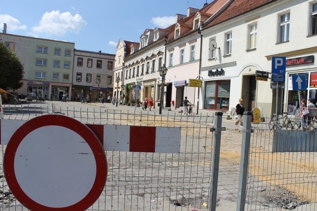 Remontowany Rynek w Kluczborku