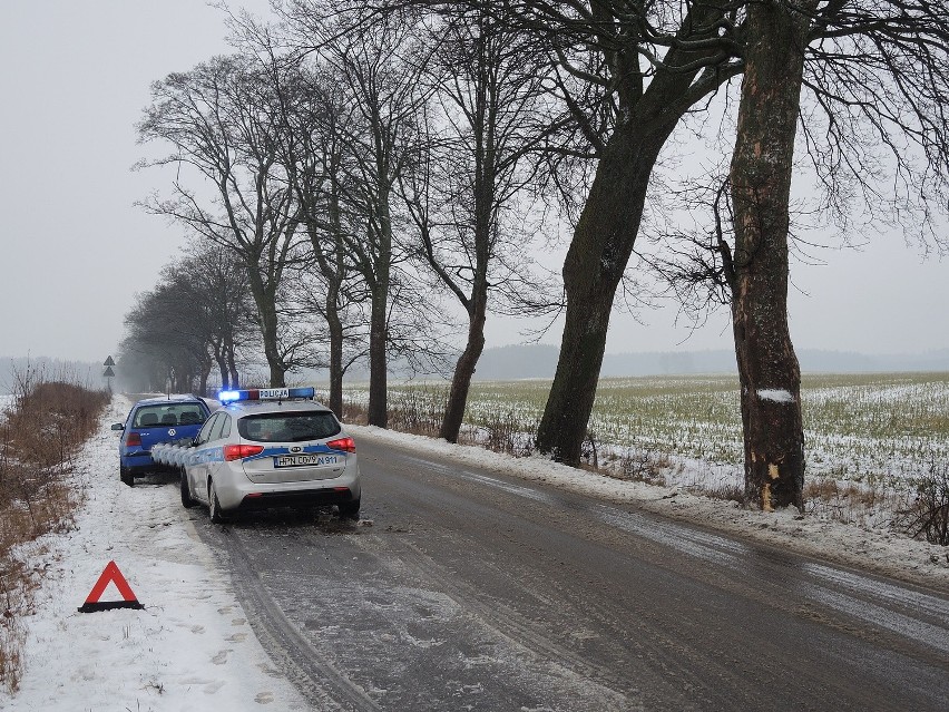 Volkswagen uderzył w drzewo. Jedna osoba ranna (wideo, zdjęcia)