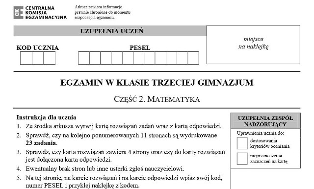 Egzamin gimnazjalny 2016. MATEMATYKA - NAJTRUDNIEJSZE ZADANIA (ODPOWIEDZI,  ROZWIĄZANIA) | Gazeta Wrocławska