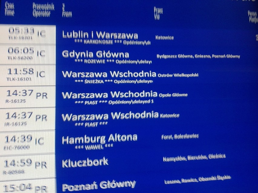 Wrocław: Pociągi opóźnione nawet o 10 godzin. Paraliż na kolei (FILM)