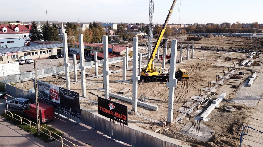 Centrum Handlowe "Sekunda" - plac budowy. Zdjęcia z drona.