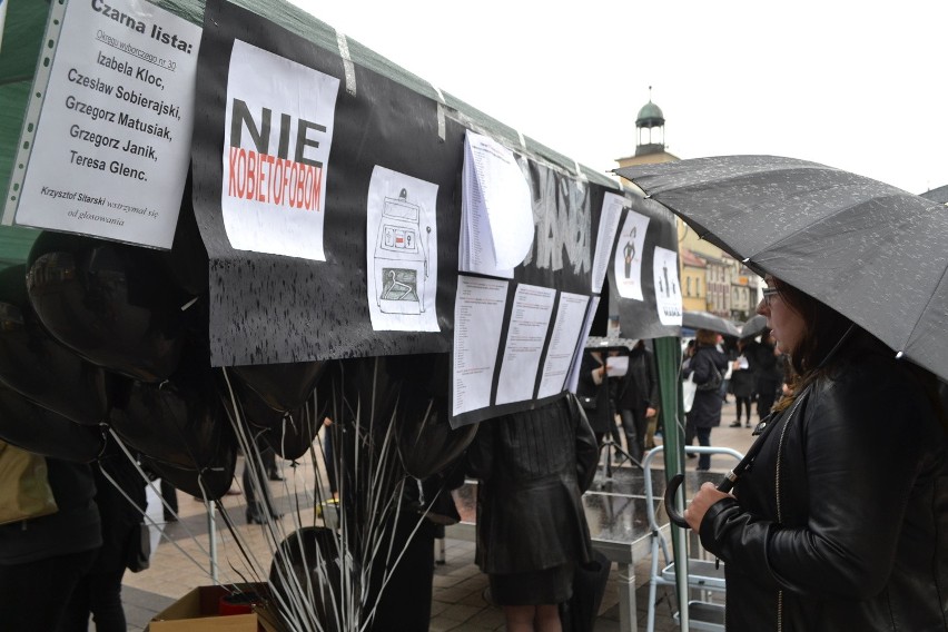Czarny protest zgromadził na rybnickim rynku kilkaset kobiet