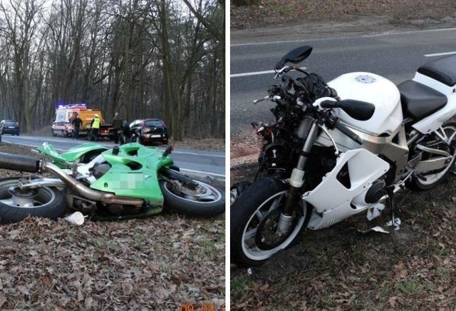 Oba motocykle poważnie ucierpiały.