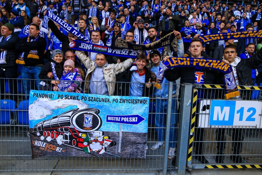 Na Stadionie Poznań podczas meczu Lecha Poznań z Legią...