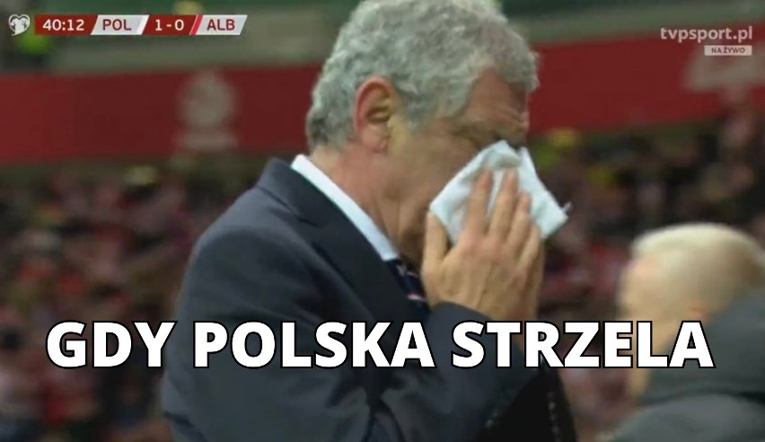 Mecz Polska - Albania okazał się wdzięcznym tematem do...