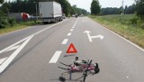 Litewski tir potrącił rowerzystę (zdjęcia)